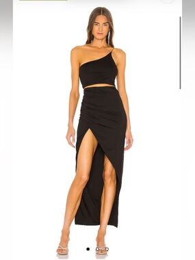 REVOLVE SUPERDOWN LYDIA MAXI SKIRT SET IN BLACK